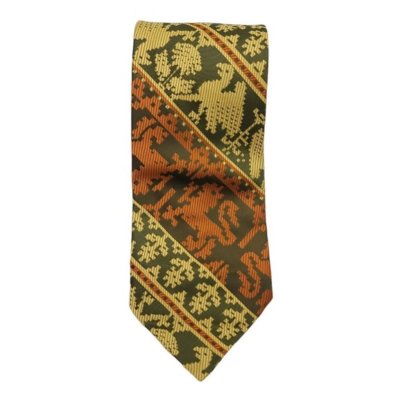 Corsair Other - Corsair Vintage 1970s Polyester Necktie Orange Taupe Griffin Tie 55.5x4 inch